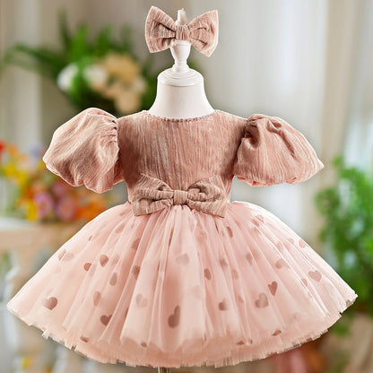 Caramel Princess Flower Girl Dress Knee-Length J562