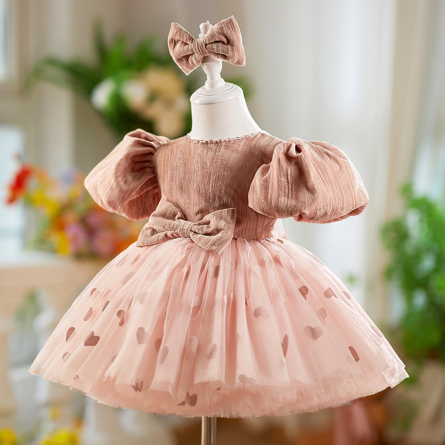 Caramel Princess Flower Girl Dress Knee-Length J562