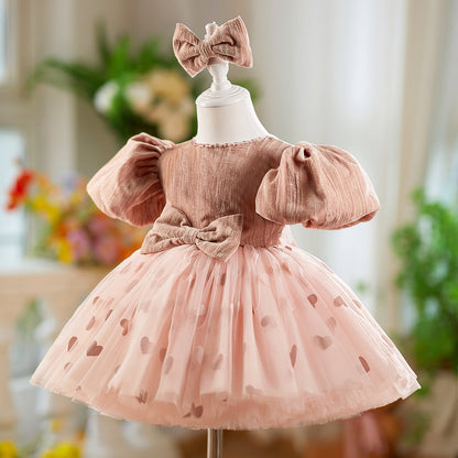 Caramel Princess Flower Girl Dress Knee-Length J562
