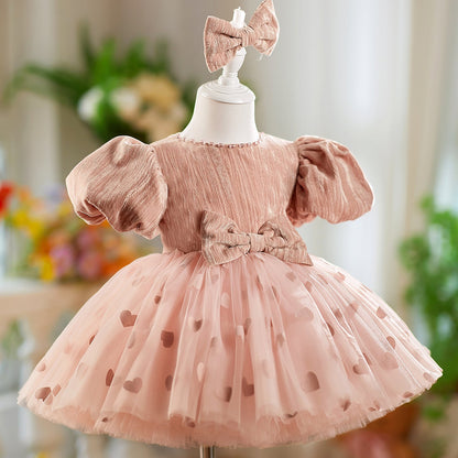 Caramel Princess Flower Girl Dress Knee-Length J562