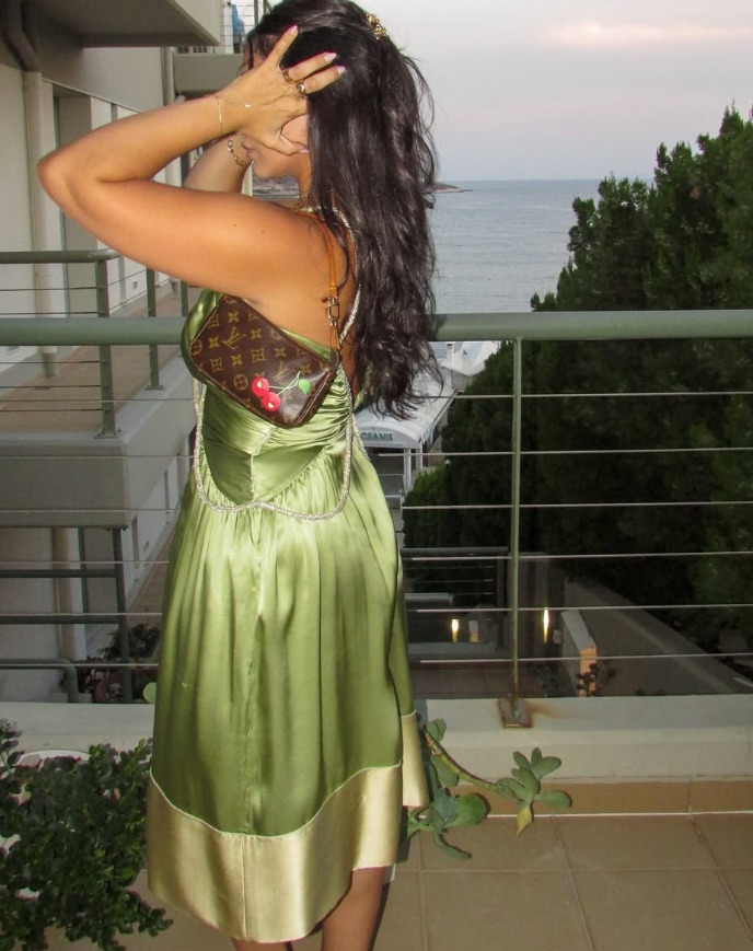 Sexy A Line V Neck Beaded Green Satin Open Back Long Party Dress Evening Dress SH2830