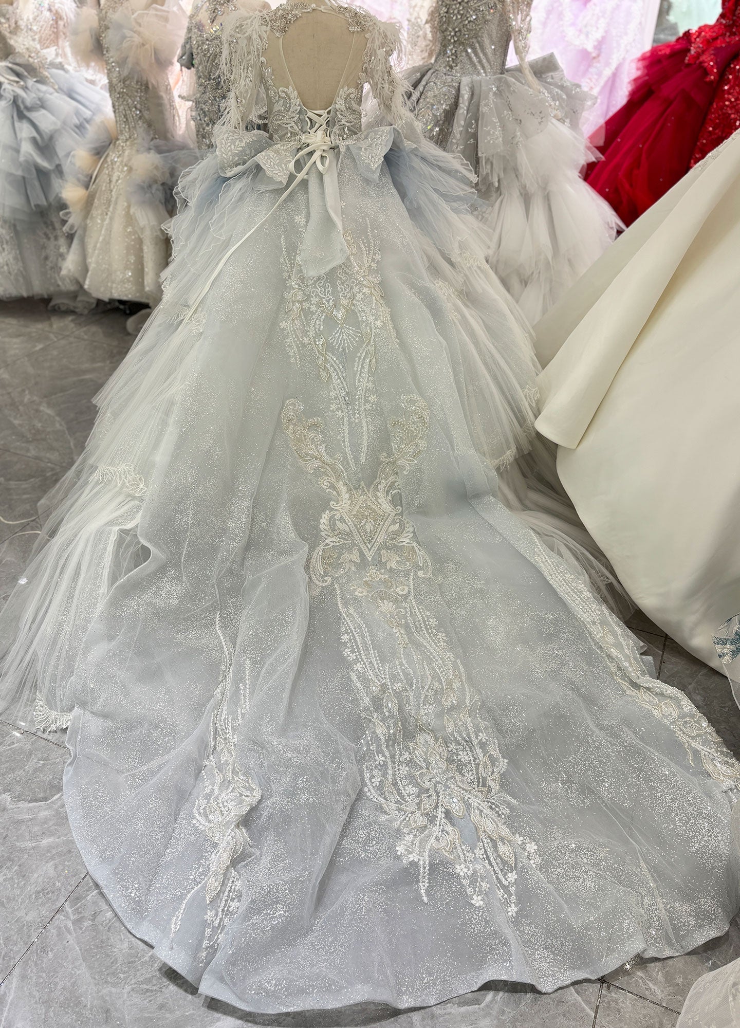 Luxury Princess Girl Wedding Dress for Wedding Birthday Party J066