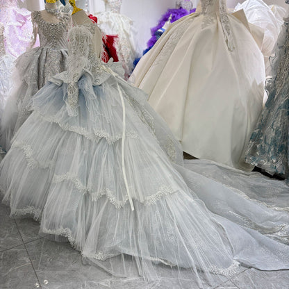 Luxury Princess Girl Wedding Dress for Wedding Birthday Party J066