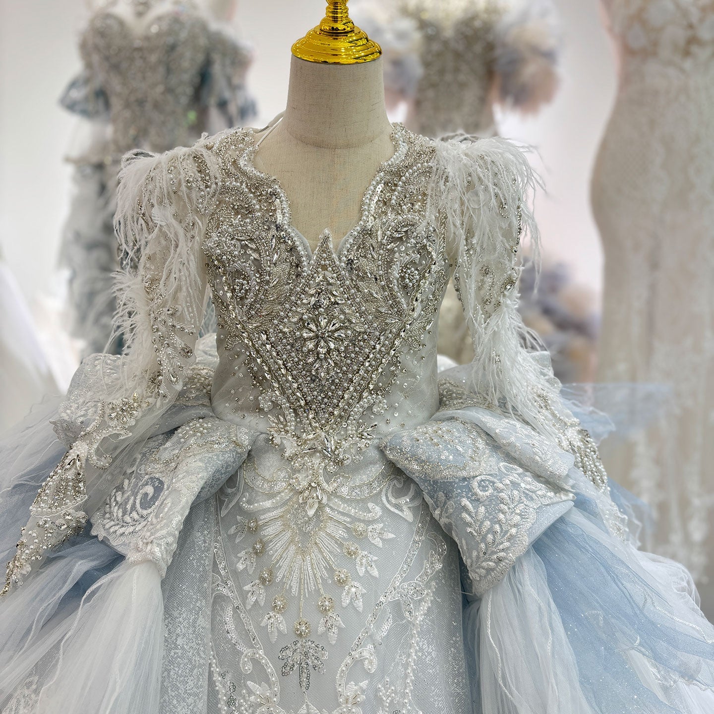 Luxury Princess Girl Wedding Dress for Wedding Birthday Party J066