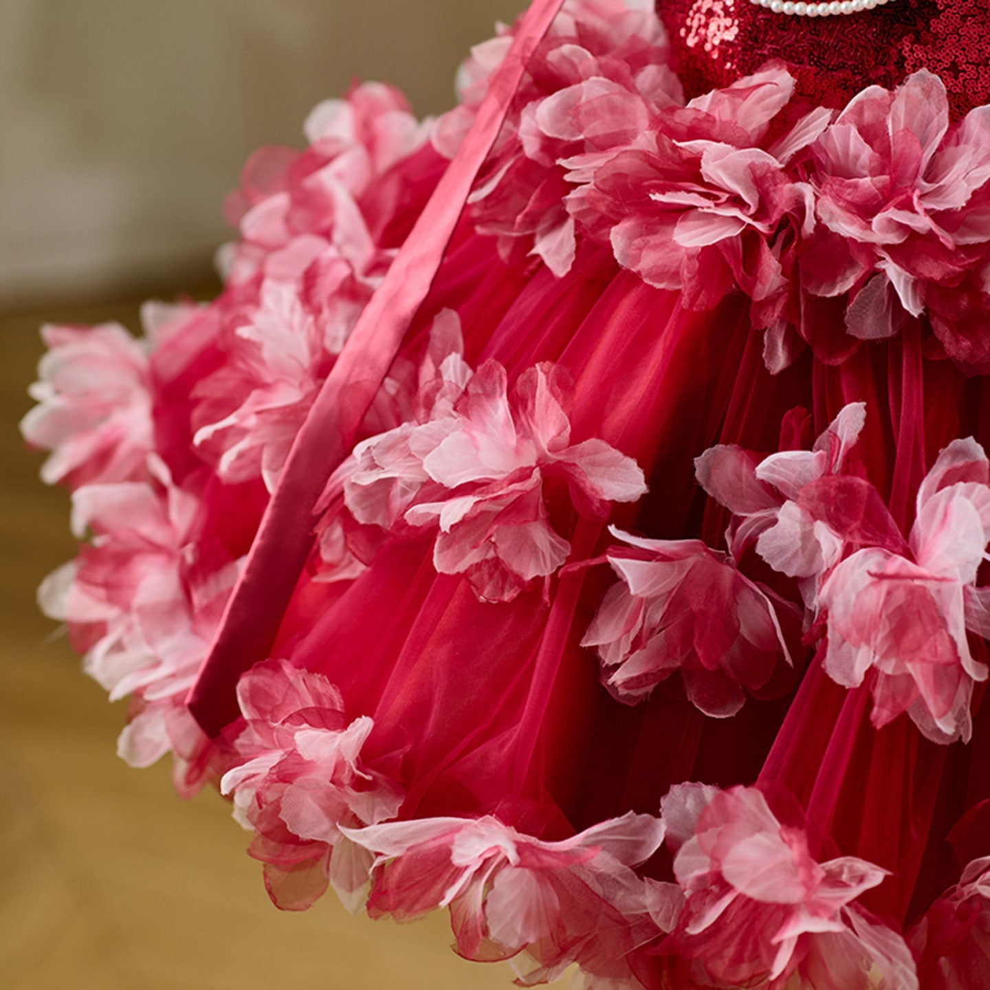 Luxury Knee Length Flower Girl Dress For Birthday Party Gown J428