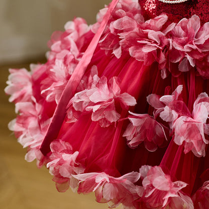 Luxury Knee Length Flower Girl Dress For Birthday Party Gown J428