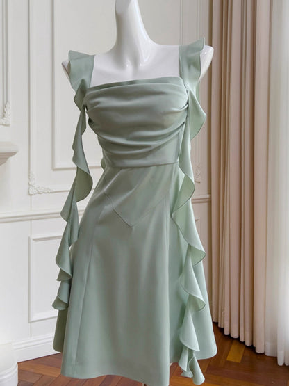 Cute A Line Square Neck Mint Green Short Formal Homecoming Dress Middle School Short 20th Birthday Outfits Graduation Dress Cocktail Dresses DH2202