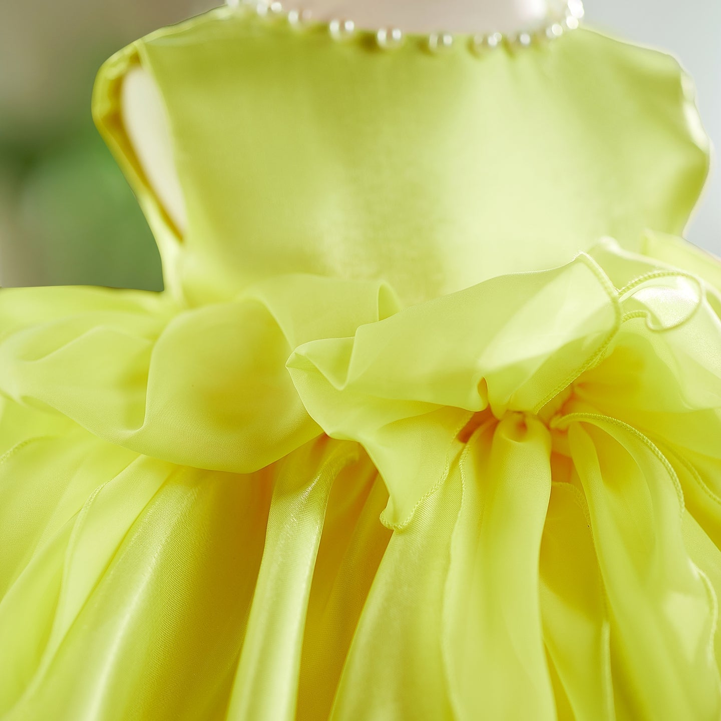 Sleeveless Pink Baby Pearls Princess Girl Dress J208