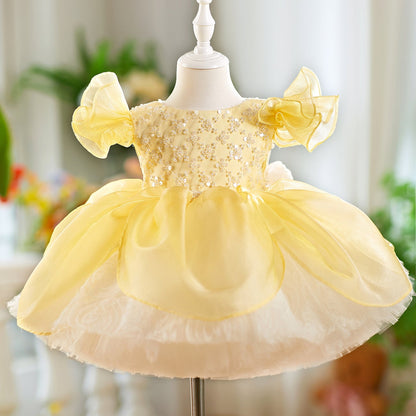 O-Neck Sequin Knee-Length Party Princess Girl Dress J561