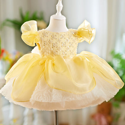 O-Neck Sequin Knee-Length Party Princess Girl Dress J561