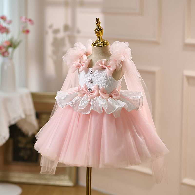 Pink Flower Girl Dress for Toddler Birthday Wedding Party D114
