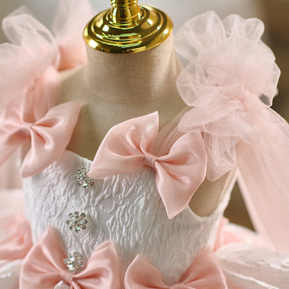 Pink Flower Girl Dress for Toddler Birthday Wedding Party D114