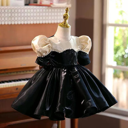 Black Girl Princess Dress Knee Length for 1st Birthday J407