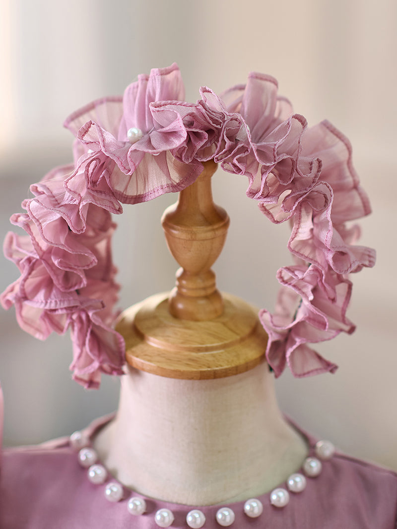 Blue/Green Baby Puffy Sleeve Adorable Girl Dress with Flowers J035