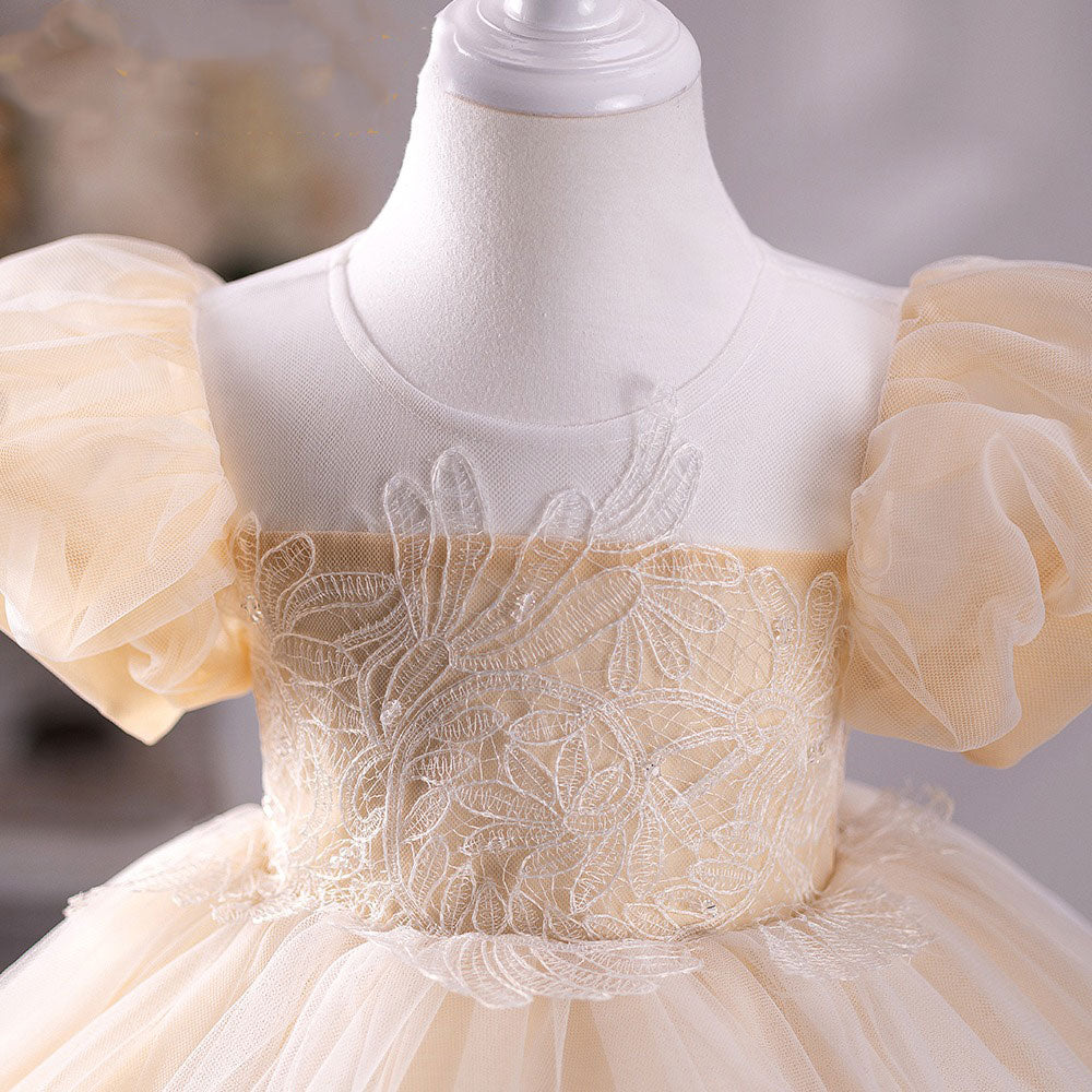 Champagne Girl Dress for Kids Wedding Birthday Party J233