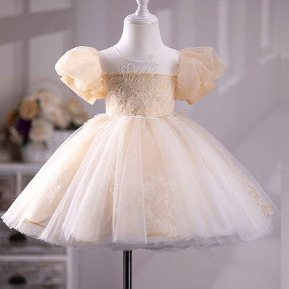Champagne Girl Dress for Kids Wedding Birthday Party J233