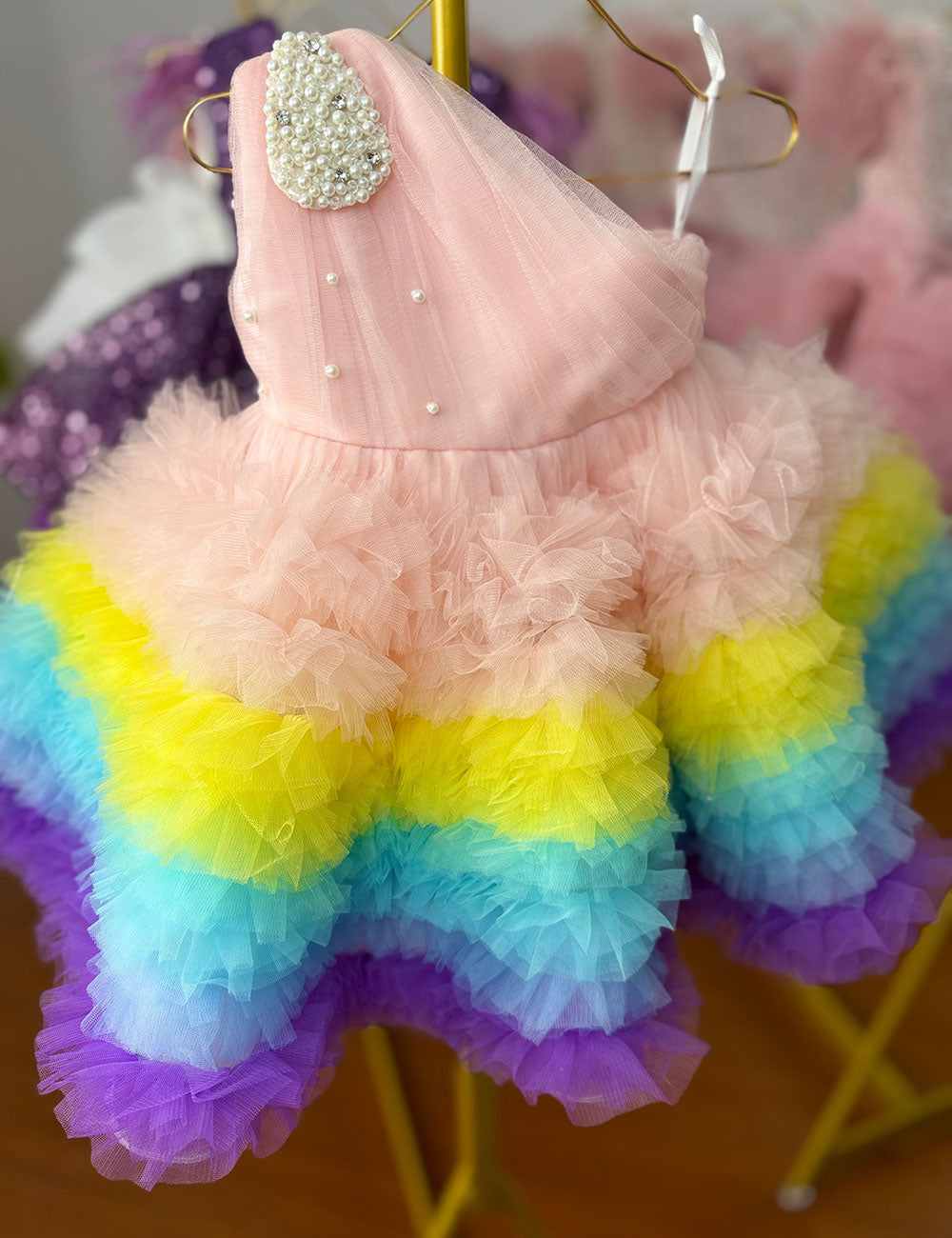 Colourful Girl Dress Princess Baby Kids Wedding Birthday Party M031