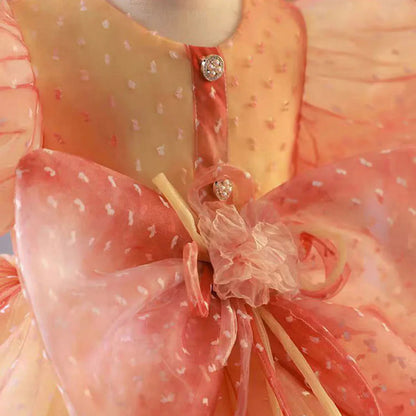 Coral Girl Dress Bow for Baby Kids Princess J103