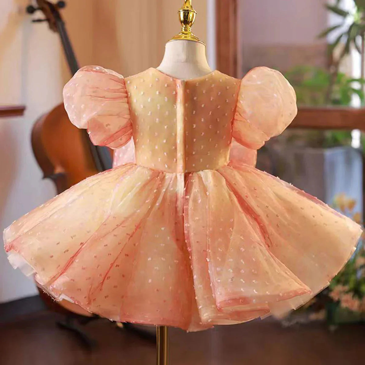 Coral Girl Dress Bow for Baby Kids Princess J103