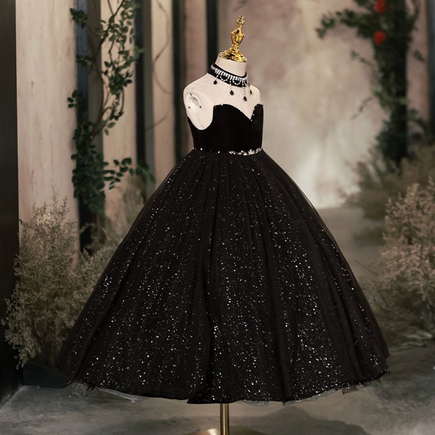 Dubai Black Girl dresses Beadeds Arabic Princess Ball Gown J106