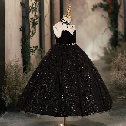 Dubai Black Girl dresses Beadeds Arabic Princess Ball Gown J106