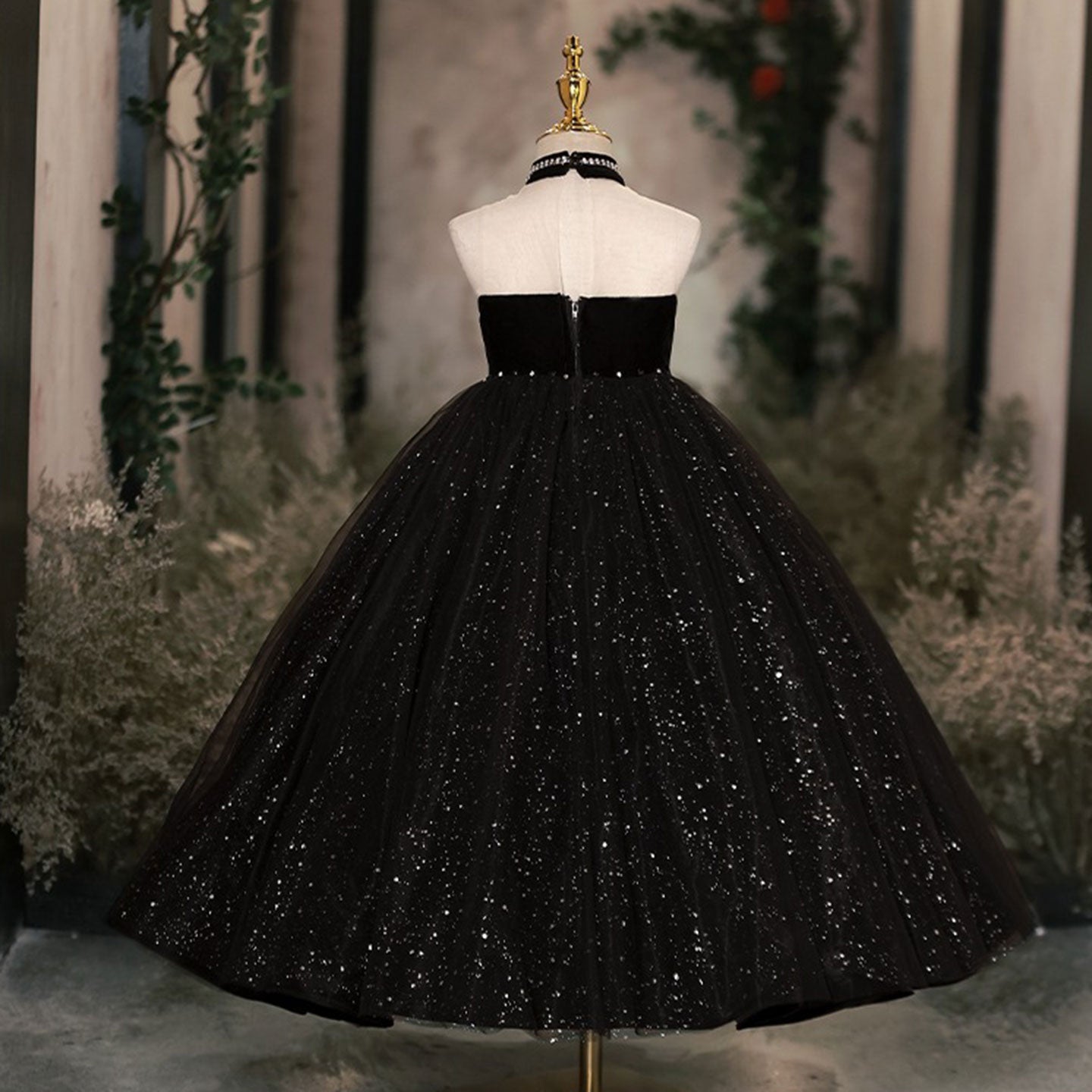 Dubai Black Girl dresses Beadeds Arabic Princess Ball Gown J106