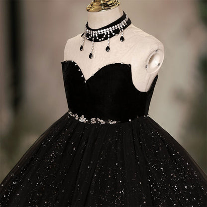 Dubai Black Girl dresses Beadeds Arabic Princess Ball Gown J106