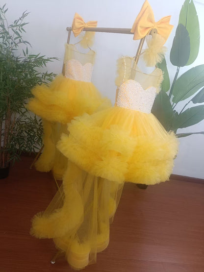 Elegant Green Pearls Flower Girl Dress Princess Baby Kids Gown J301