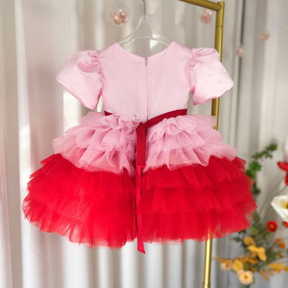 Elegant Red Girl Dress Sage Green for Princess J155