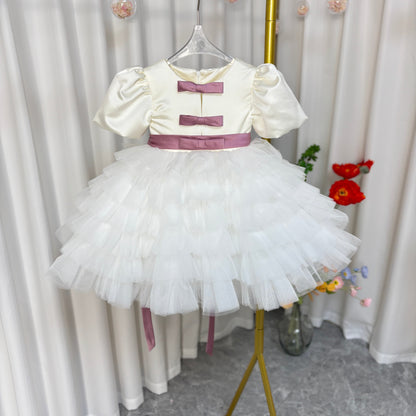 Elegant Red Girl Dress Sage Green for Princess J155