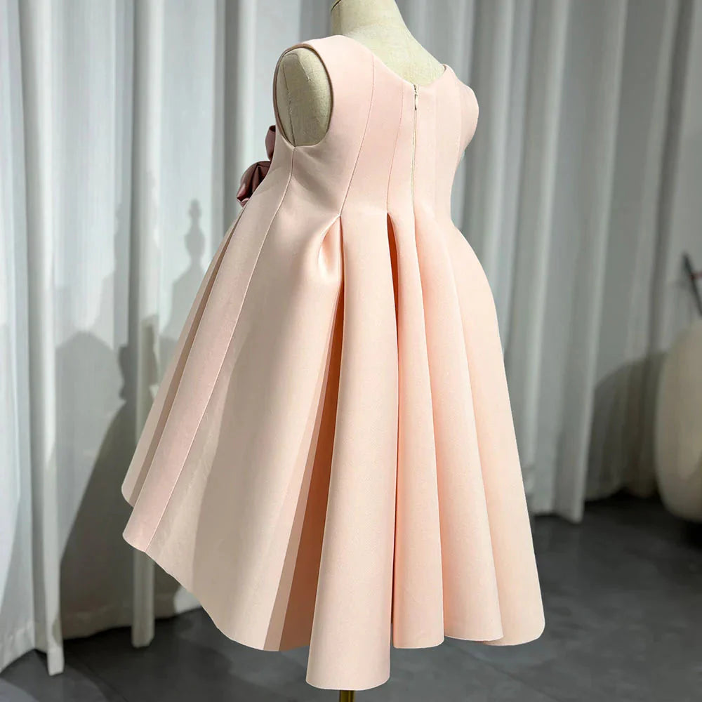 Elegant White Girl Dress Handmade Flowers Princess Baby Kids J386