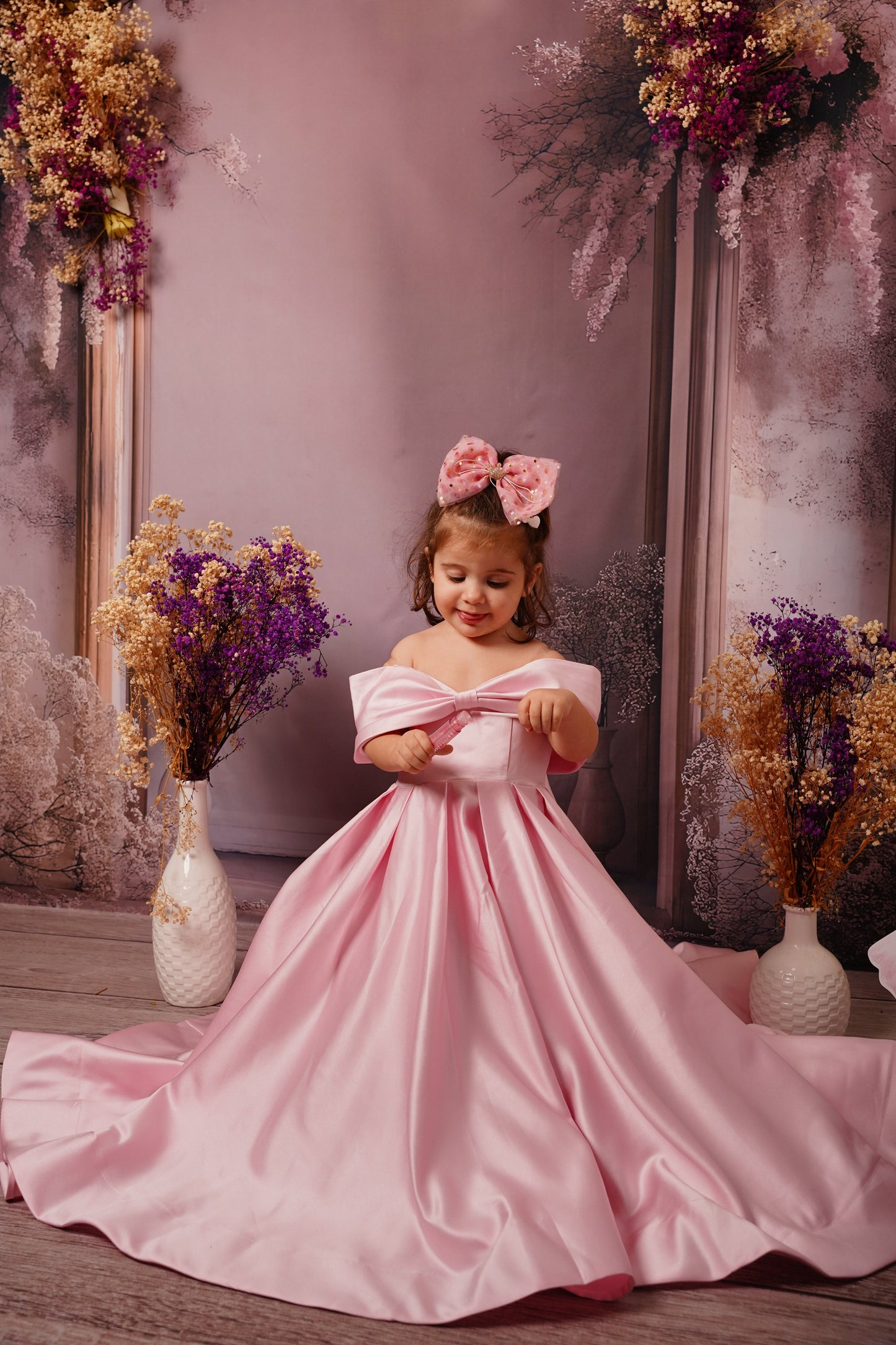 Elegant White Satin Girl Dress for First Communion J019