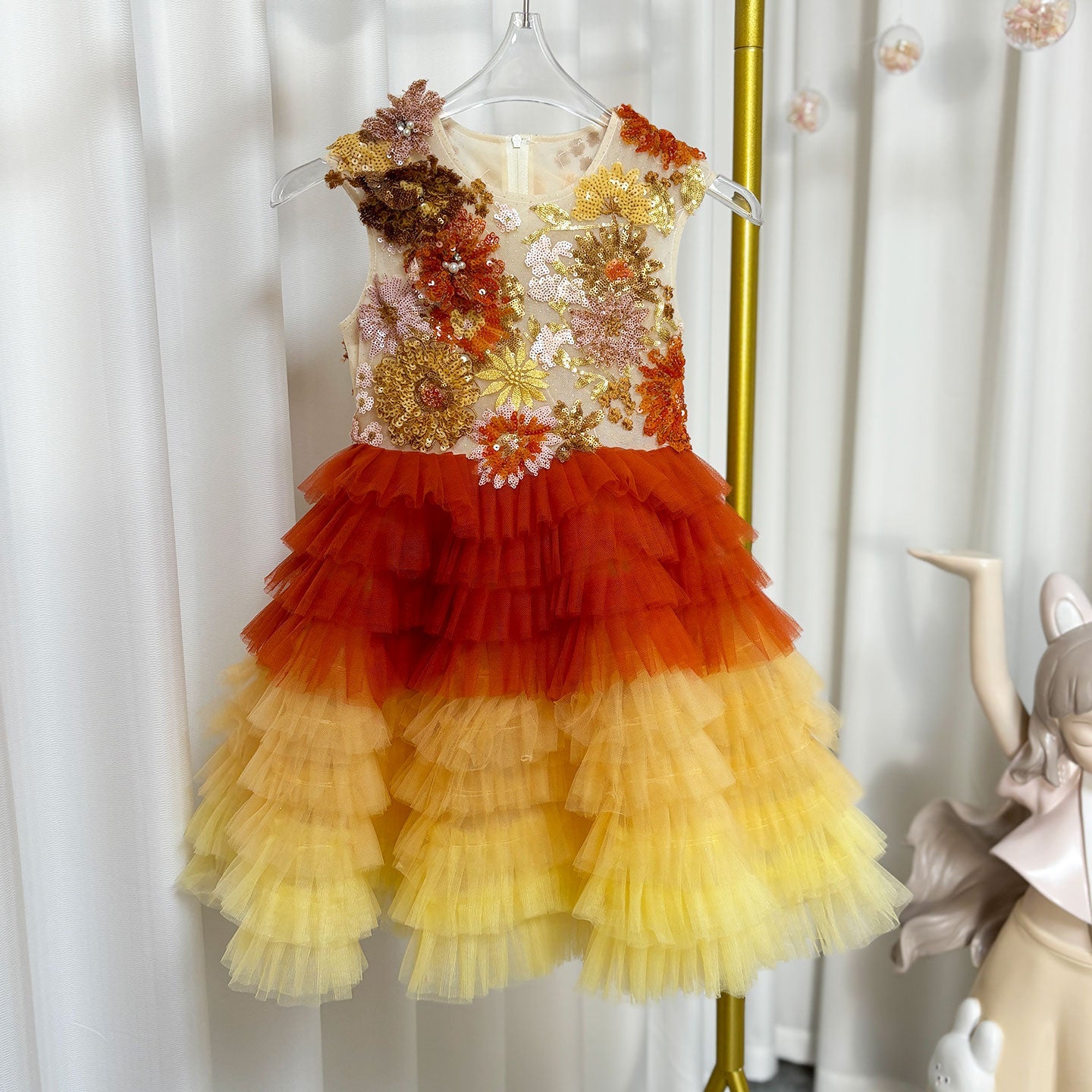 Flower Girl Dress Arabic Princess Dubai Party Gowns J097