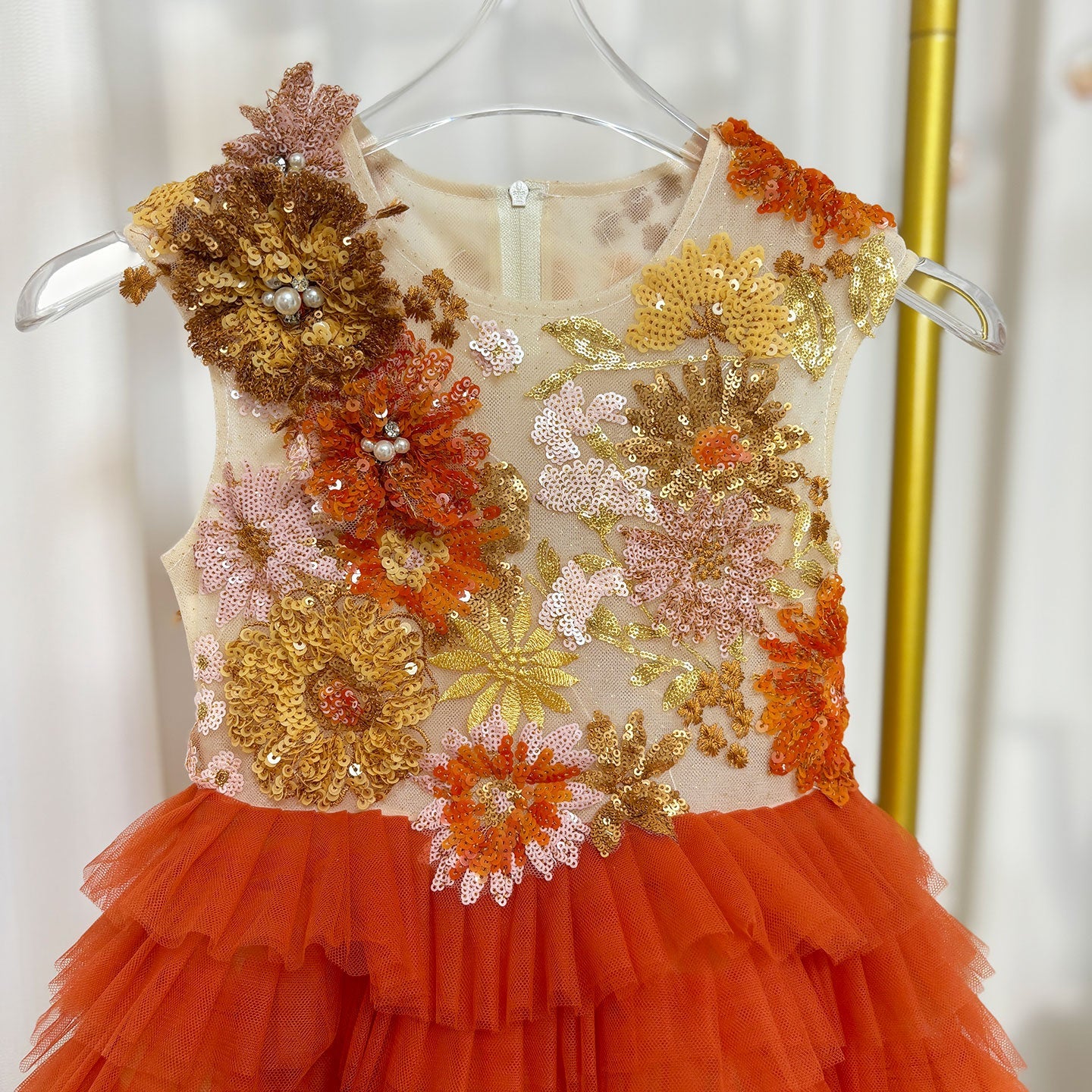 Flower Girl Dress Arabic Princess Dubai Party Gowns J097