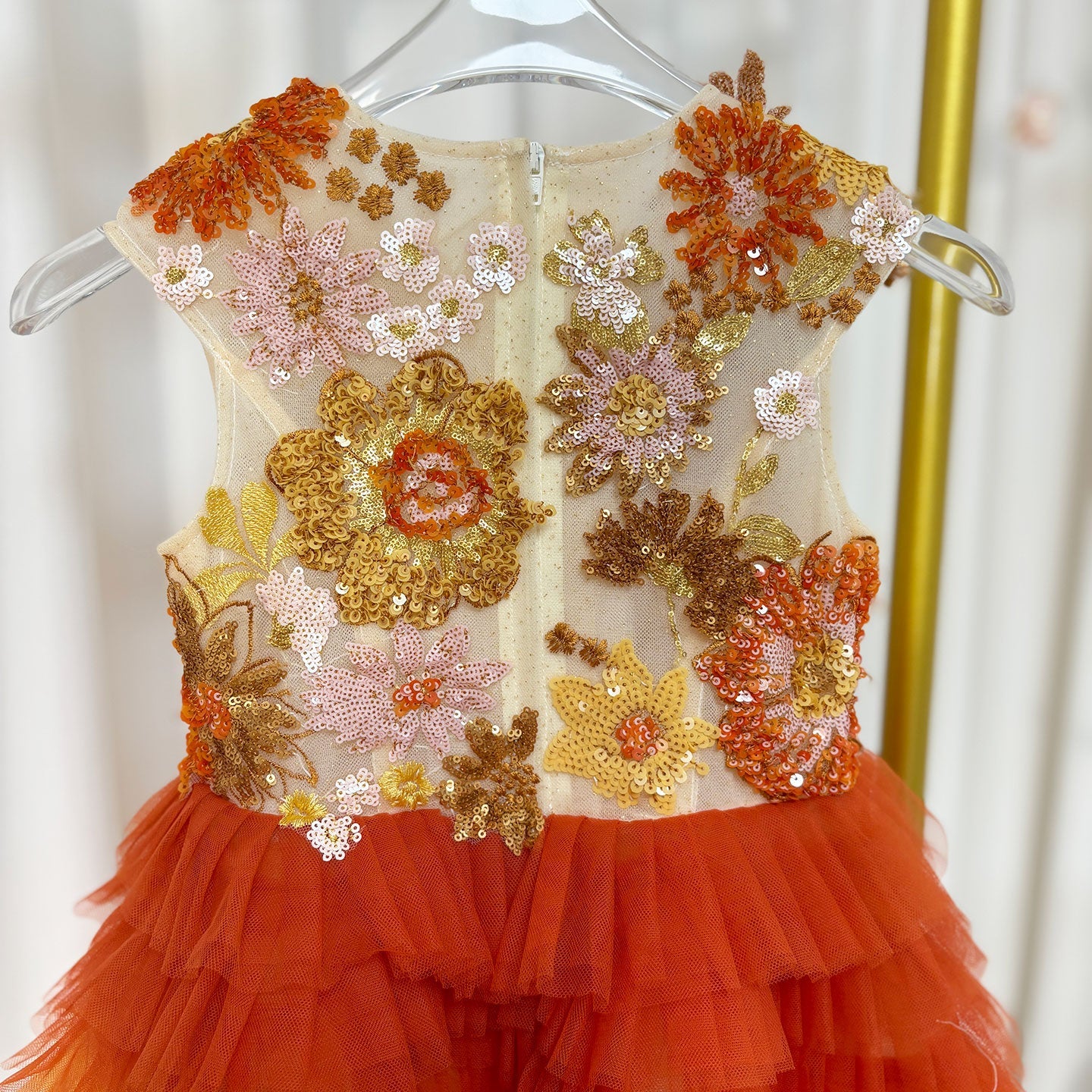 Flower Girl Dress Arabic Princess Dubai Party Gowns J097