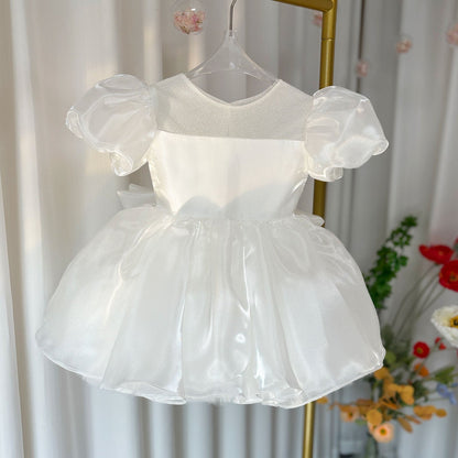 Girl Dress Puffy Sleeve for Kids Princess Birthday Wedding Party J373