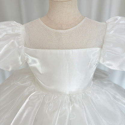 Girl Dress Puffy Sleeve for Kids Princess Birthday Wedding Party J373