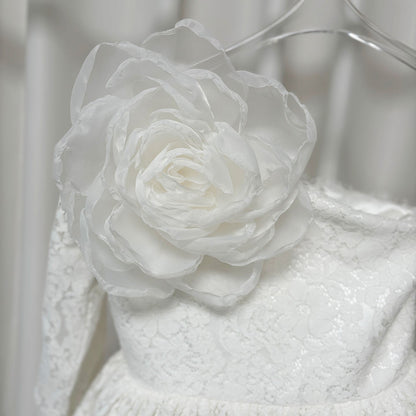 Lilac Girl Dress One Shoulder Flowers Champagne Princess Ball Gown J154