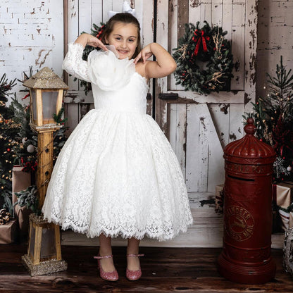 Lilac Girl Dress One Shoulder Flowers Champagne Princess Ball Gown J154