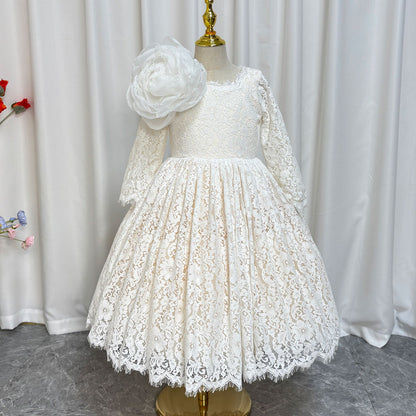 Lilac Girl Dress One Shoulder Flowers Champagne Princess Ball Gown J154