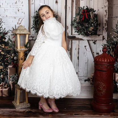 Lilac Girl Dress One Shoulder Flowers Champagne Princess Ball Gown J154