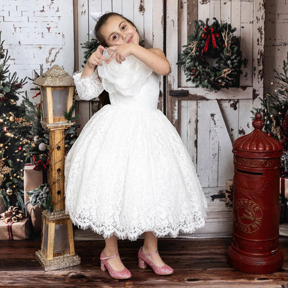 Lilac Girl Dress One Shoulder Flowers Champagne Princess Ball Gown J154