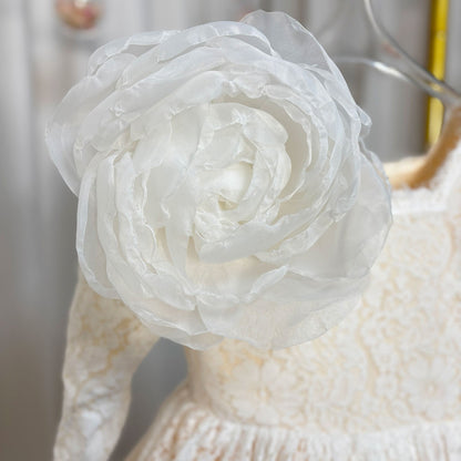 Lilac Girl Dress One Shoulder Flowers Champagne Princess Ball Gown J154