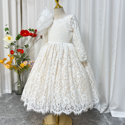 Lilac Girl Dress One Shoulder Flowers Champagne Princess Ball Gown J154