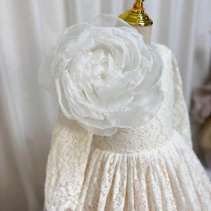 Lilac Girl Dress One Shoulder Flowers Champagne Princess Ball Gown J154