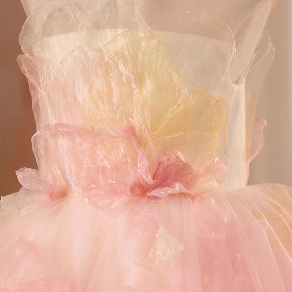 Luxury Arabic Floral Girl Dress with Flowers for Birthday J229