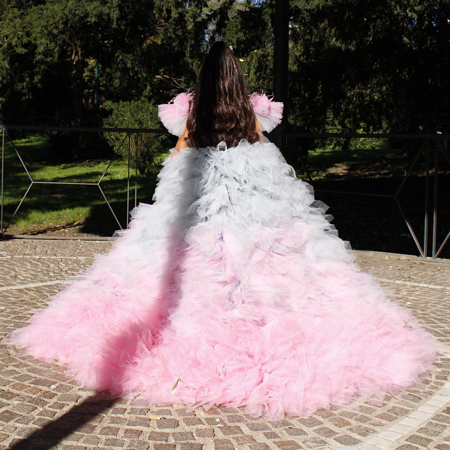 Luxury Girl Dress Feathers Beading Princess Prom Gown for Kids J163