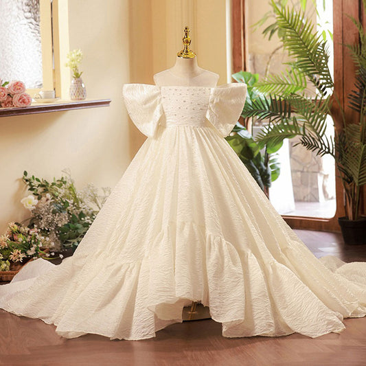 Luxury White Girl Arab Princess Birthday Party First Communion Dress J162