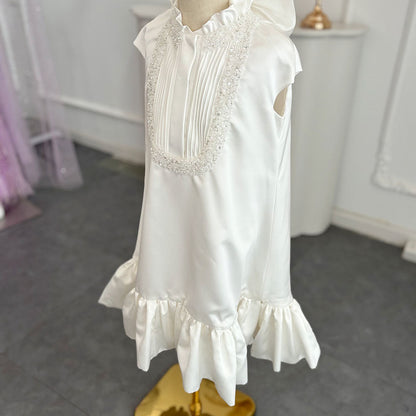 Luxury White Girl Dress Beading Princess Kids Evening Gown J296