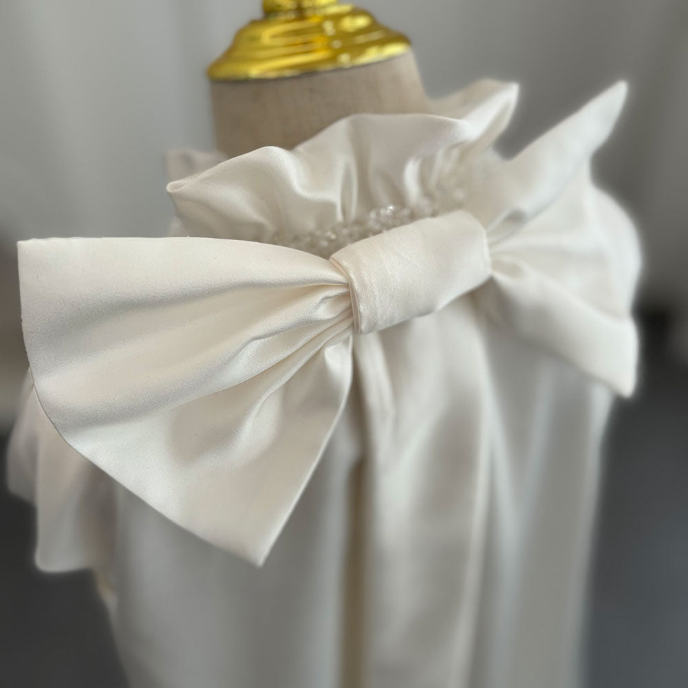 Luxury White Girl Dress Beading Princess Kids Evening Gown J296